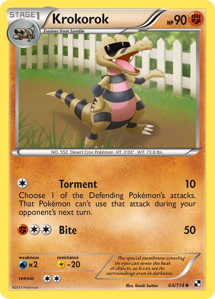 Black & White Krokorok [Cracked-Ice] Pokémon card